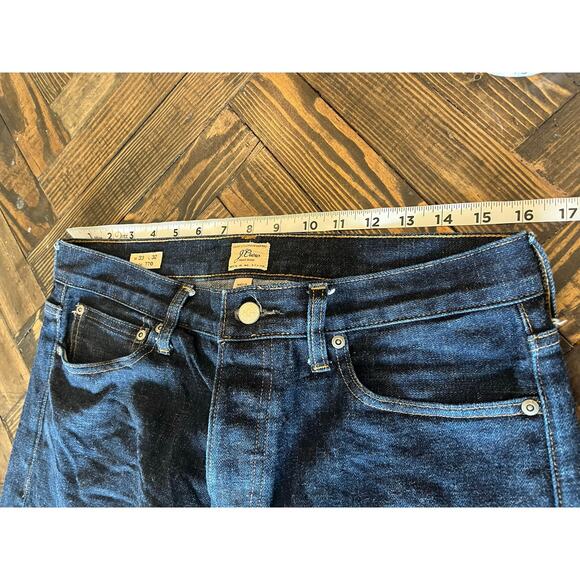 J Crew 770 Straight Leg Jeans Men 33x32 Japanese Denim Blue Preppy Academia Twee - Picture 5 of 8